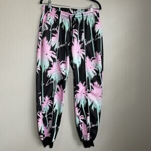 Wesc Conspiracy Paradise Lost Joggers Pants Palm Tree black pink Mens M Womens L